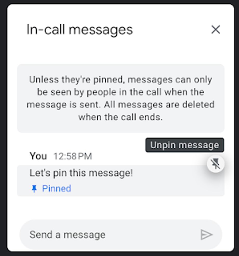 You can now pin chat messages in Google Meet | Technology