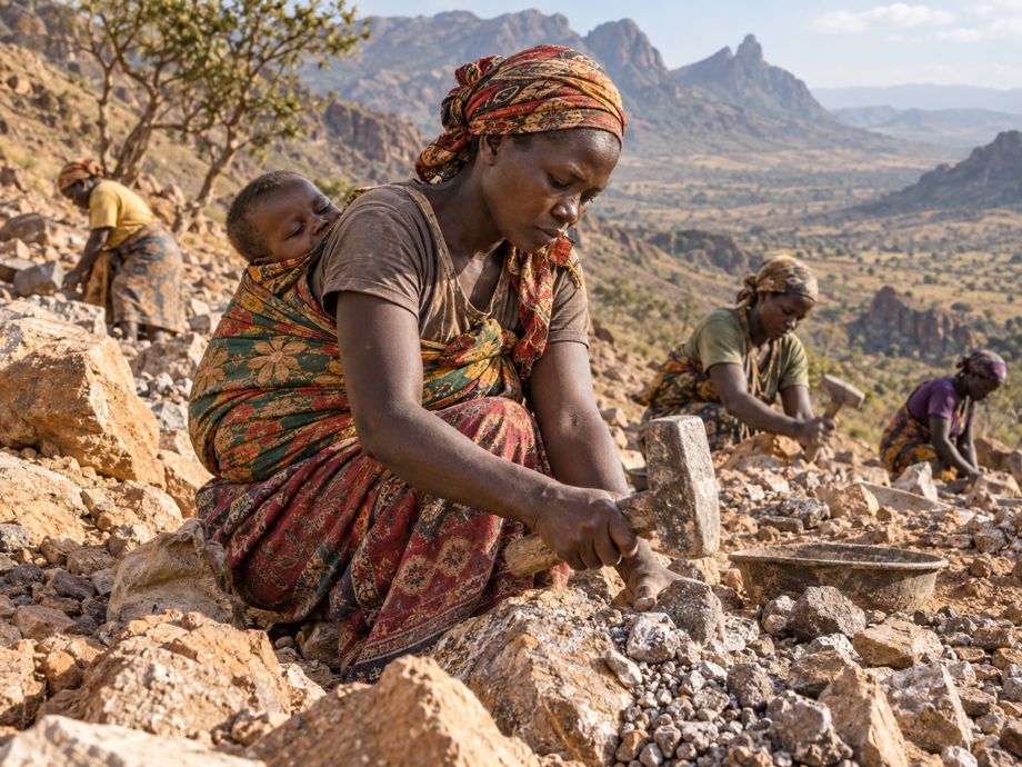 Hunger Drives Uganda’s Mothers Up Mountains in Search of Gold