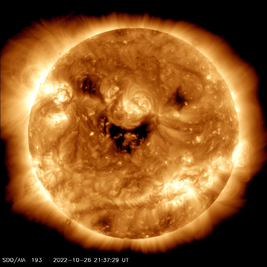This video from NASA’s Solar Dynamic Observatory shows the Sun smiling ...