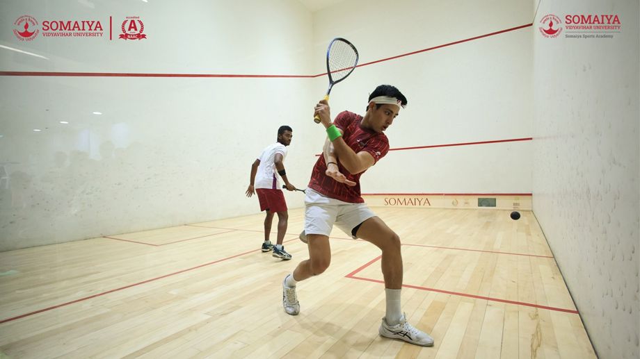 Captain Om Semwal of The Somaiya Vidyavihar University Squash Team