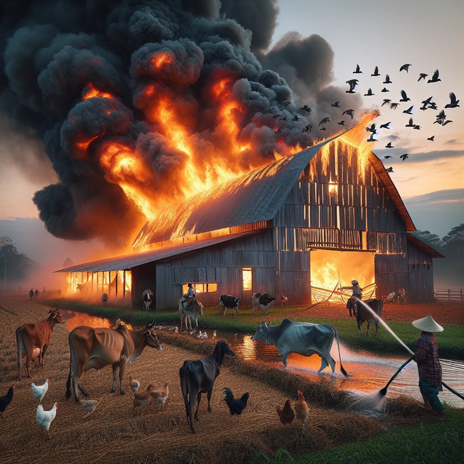 Devastating Farm Fire Ravages Village and Claims Livestock in Madhya Pradesh Devastating Farm Fire Ravages Village and Claims Livestock in Madhya Pradesh