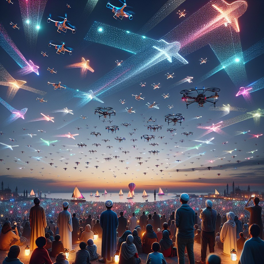 Spectacular Drone Show Lights Up Kolkata Night Sky for Final Phase of Lok Sabha Polls Spectacular Drone Show Lights Up Kolkata Night Sky for Final Phase of Lok Sabha Polls