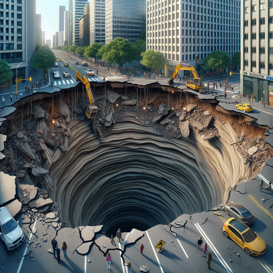 Sinkhole Swallows Sanitation Truck at City Post Office | Science ...