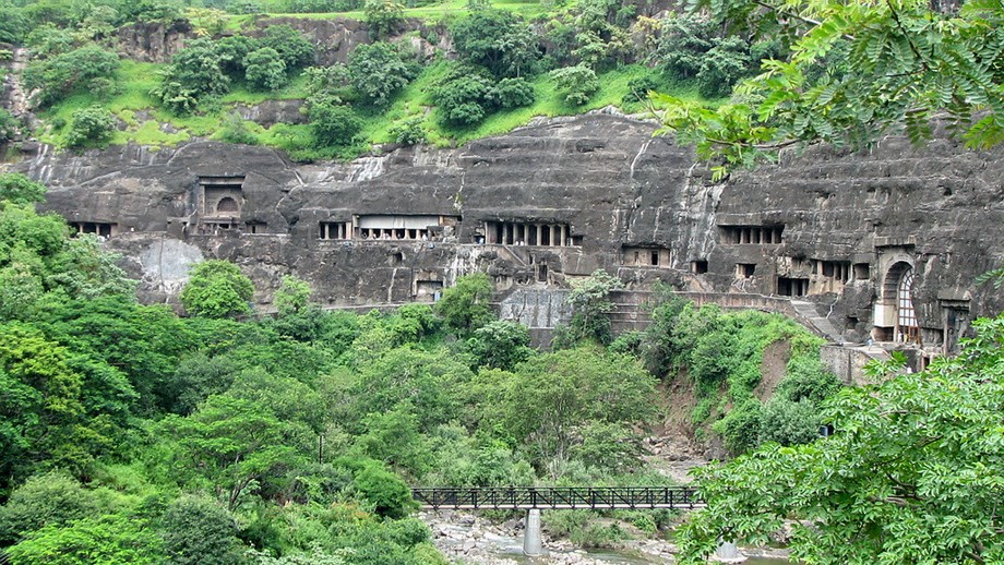 Rocks above Ajanta caves to be covered by net to avoid damage Rocks above Ajanta caves to be covered by net to avoid damage