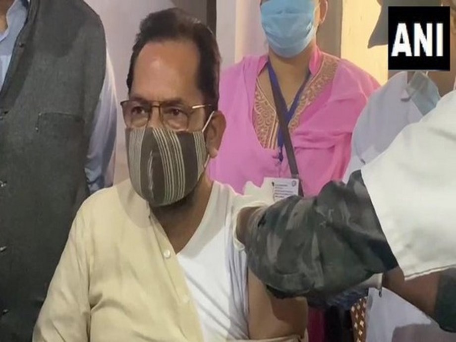 Mukhtar Abbas Naqvi gets first shot of COVID-19 vaccine in UP Mukhtar Abbas Naqvi gets first shot of COVID-19 vaccine in UP