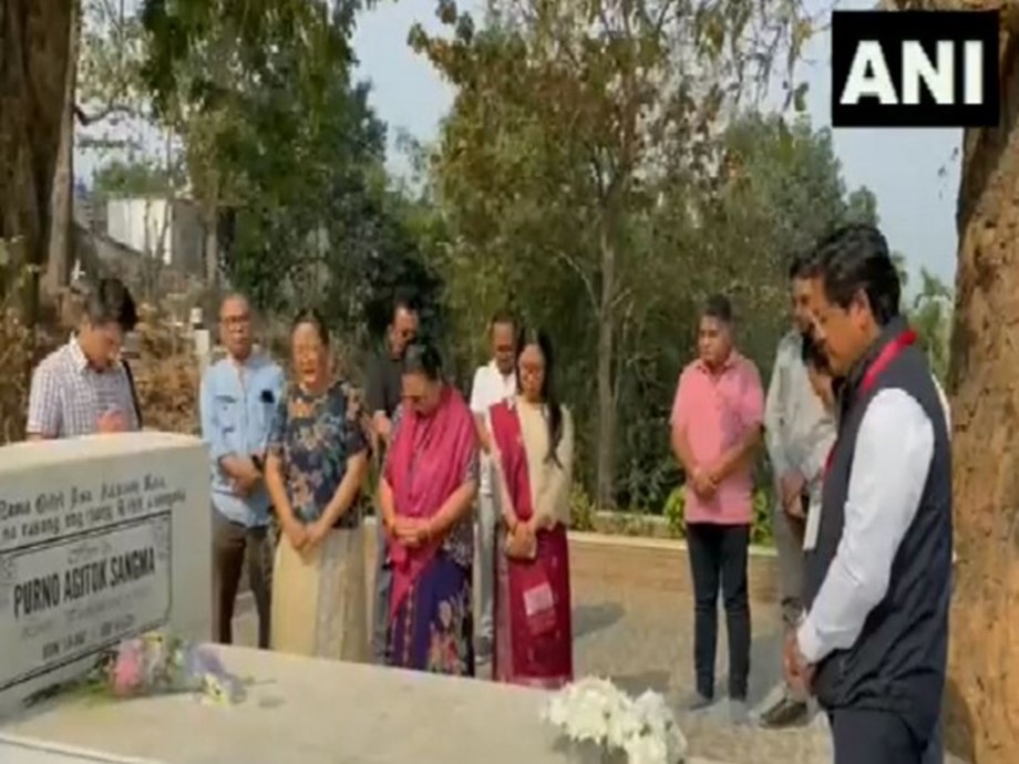 Meghalaya CM Conard Sangma, family visit grave of his father and former CM PA Sangma on counting day Meghalaya CM Conard Sangma, family visit grave of his father and former CM PA Sangma on counting day