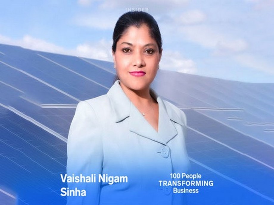 Vaishali Nigam Sinha, fundador y presidente de ReNew Foundation y CSO, ReNew Power reconocido en la lista de Business Insider de ‘100 personas que cambiaron los negocios a nivel mundial’