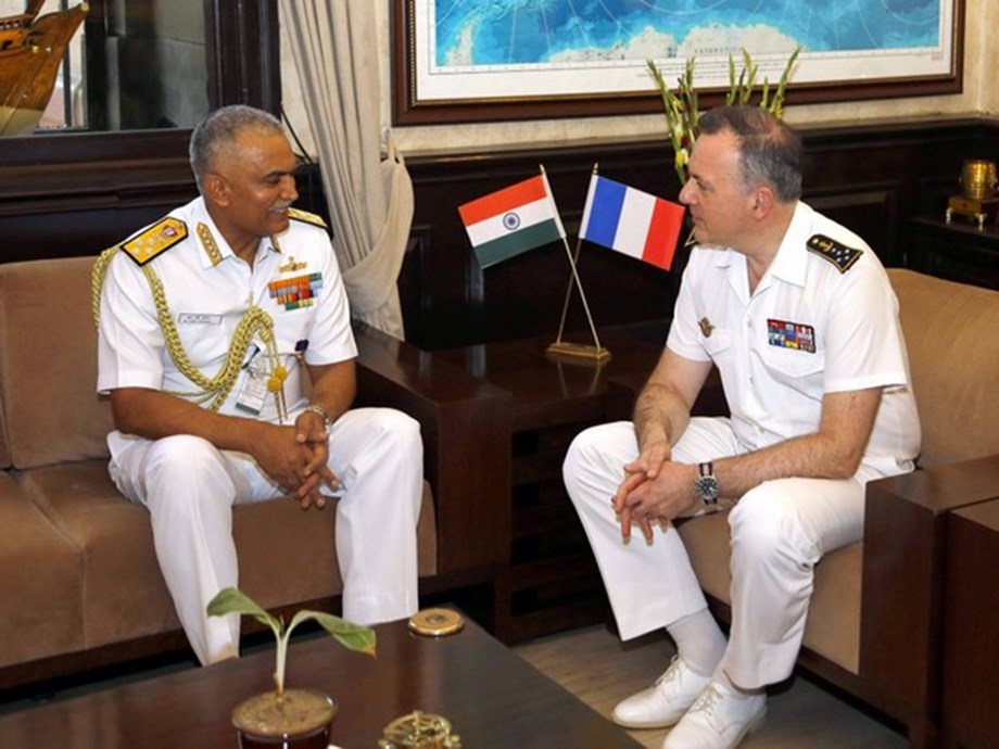 Navy Chief Hari Kumar interacts with French Counterpart, discusses maritime cooperation in Indo-Pacific Navy Chief Hari Kumar interacts with French Counterpart, discusses maritime cooperation in Indo-Pacific