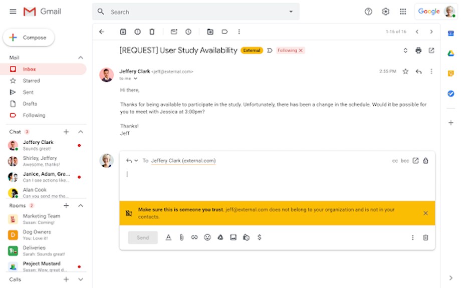 Gmail adds External label for emails with recipients outside domain Gmail adds External label for emails with recipients outside domain