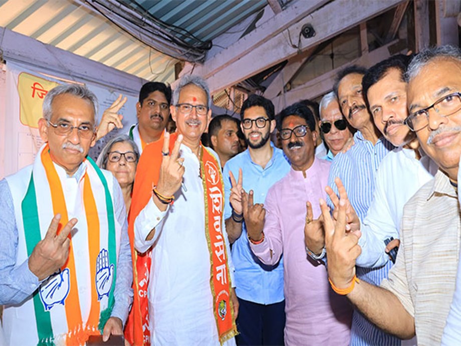 Shiv Sena (UBT) candidates Arvind Sawant, Anil Desai file nomination for Lok Sabha polls in Mumbai Shiv Sena (UBT) candidates Arvind Sawant, Anil Desai file nomination for Lok Sabha polls in Mumbai